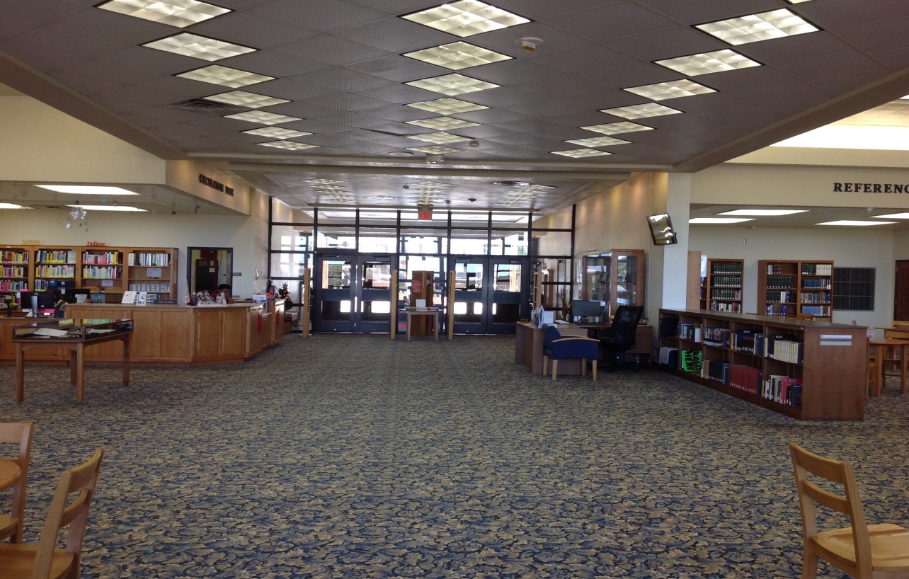 View of Library main entrance